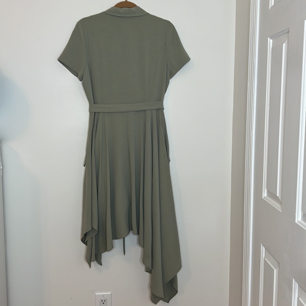 Chriselle x JOA green assymetrical trench dress - Picture 3 of 4